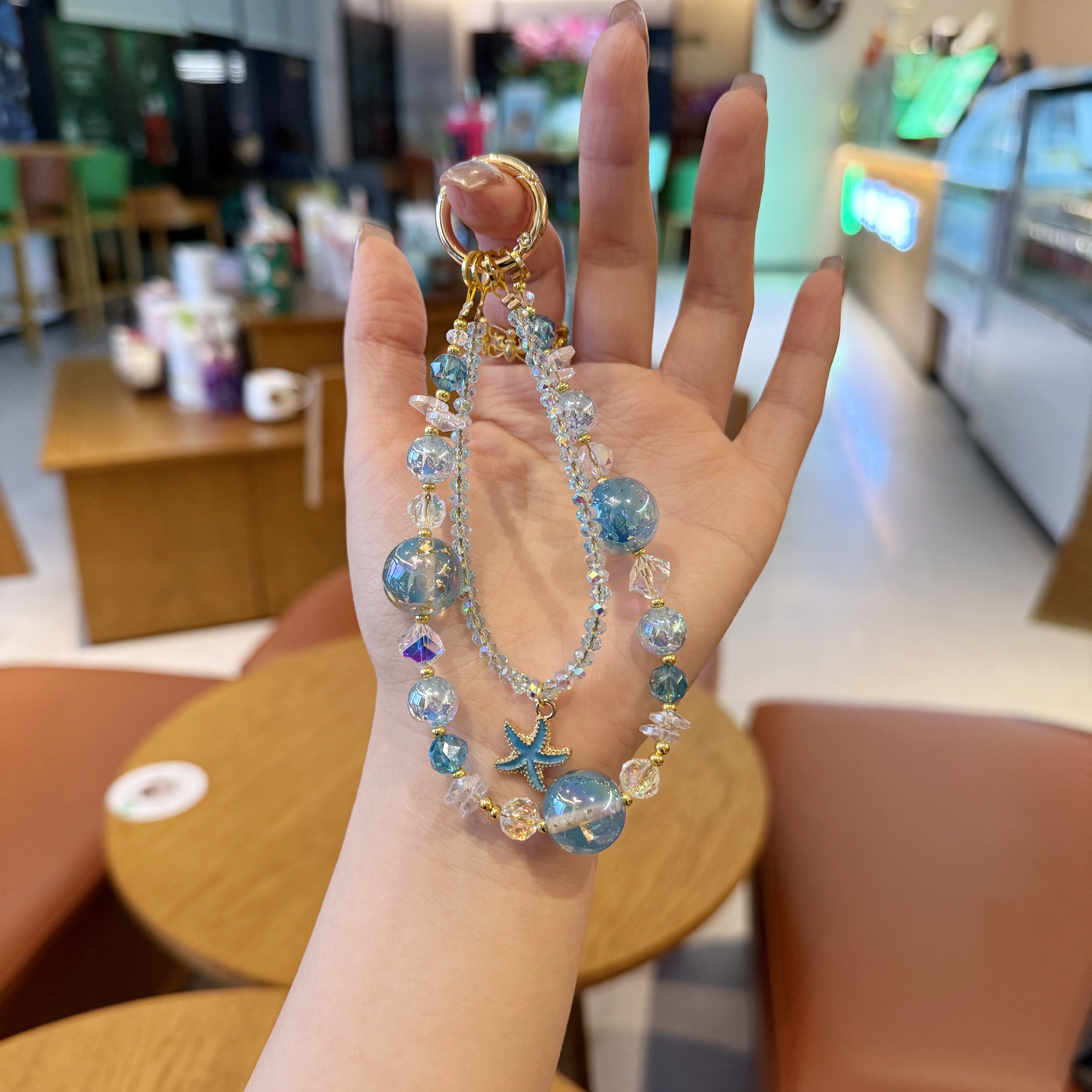 131蓝色海洋手机链防丢ins个性创意短款