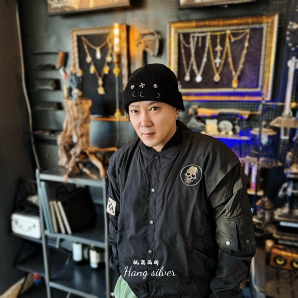 男女同款李桢航器品牌复古刺绣小众设计飞行夹克