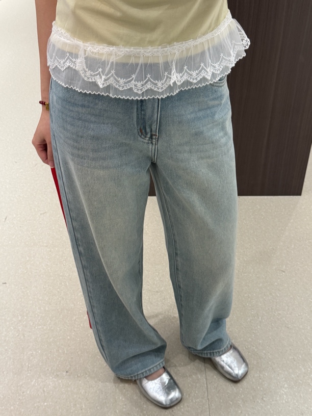 sanshun-春夏直筒长裤牛仔