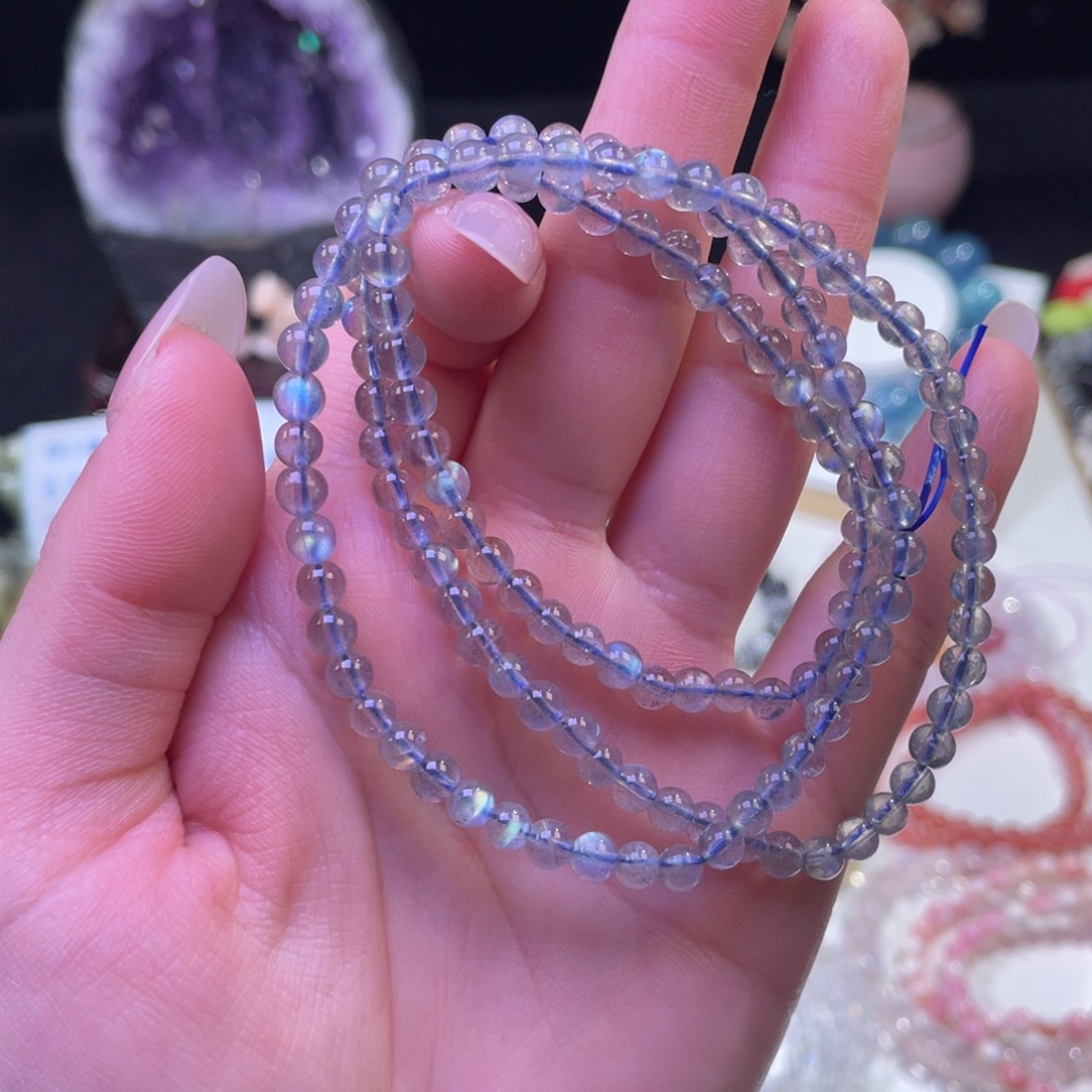 未镶嵌手链水晶灯泡感强光灰月三圈4+