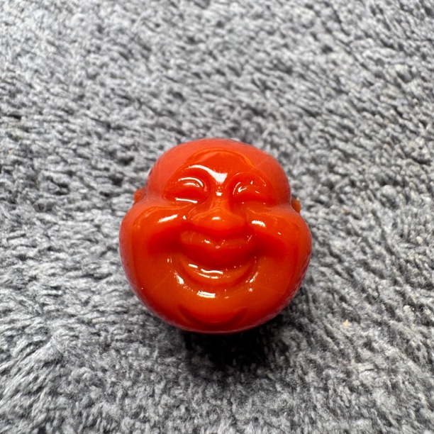 【石趣】南红雕刻弥勒佛 直径18高度19 大尺寸颜色漂亮