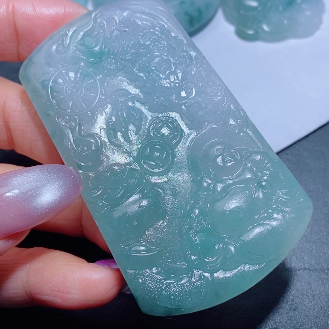 定制翡翠未镶嵌定制翡翠毛货吊坠