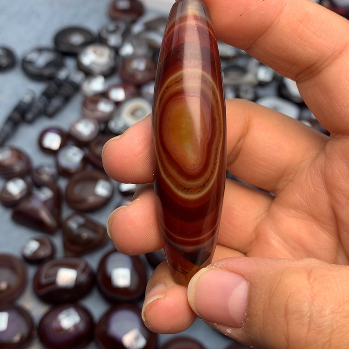 果***然玛瑙/玉髓散珠缠丝玛瑙