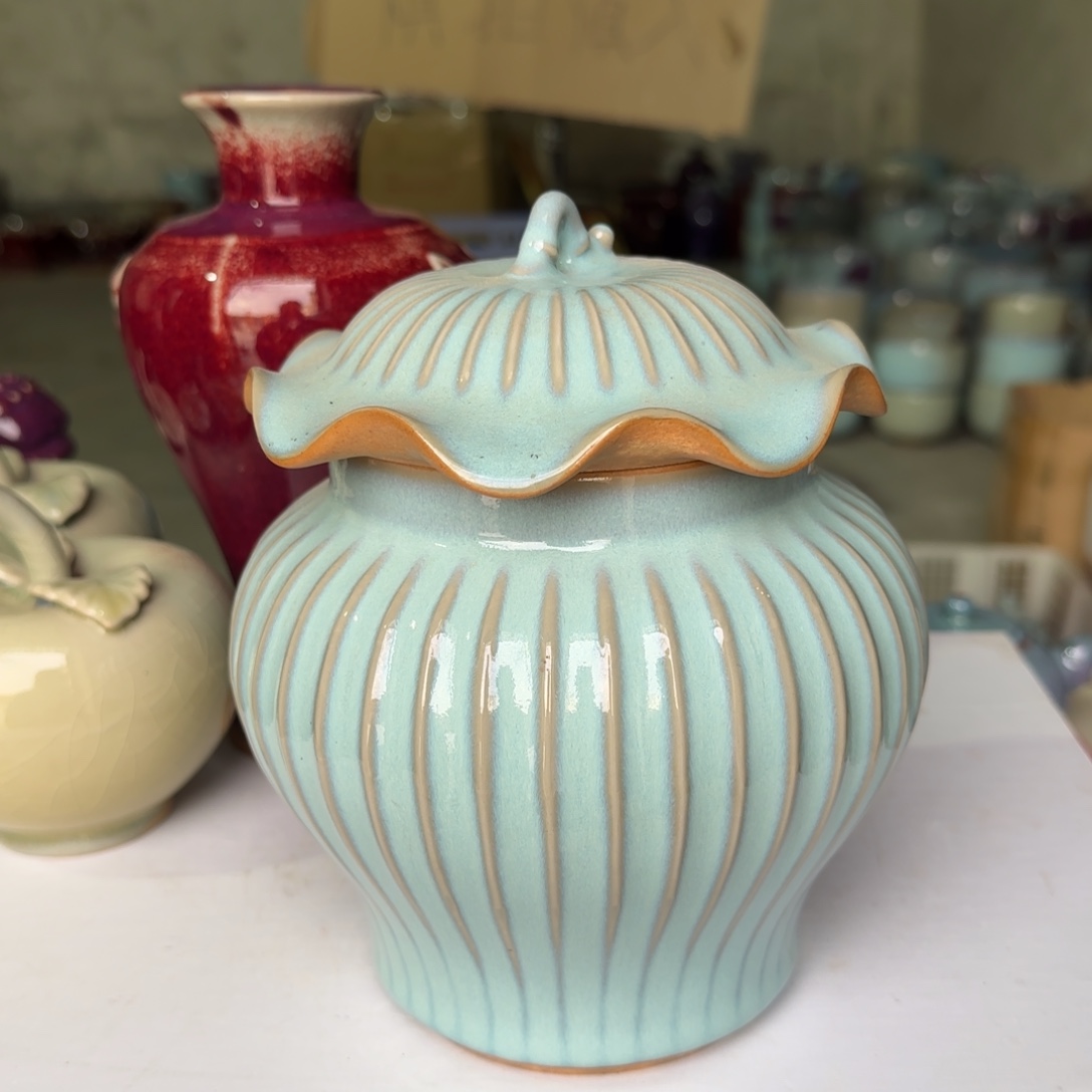 摆件瓷郑家钧窑摆件微