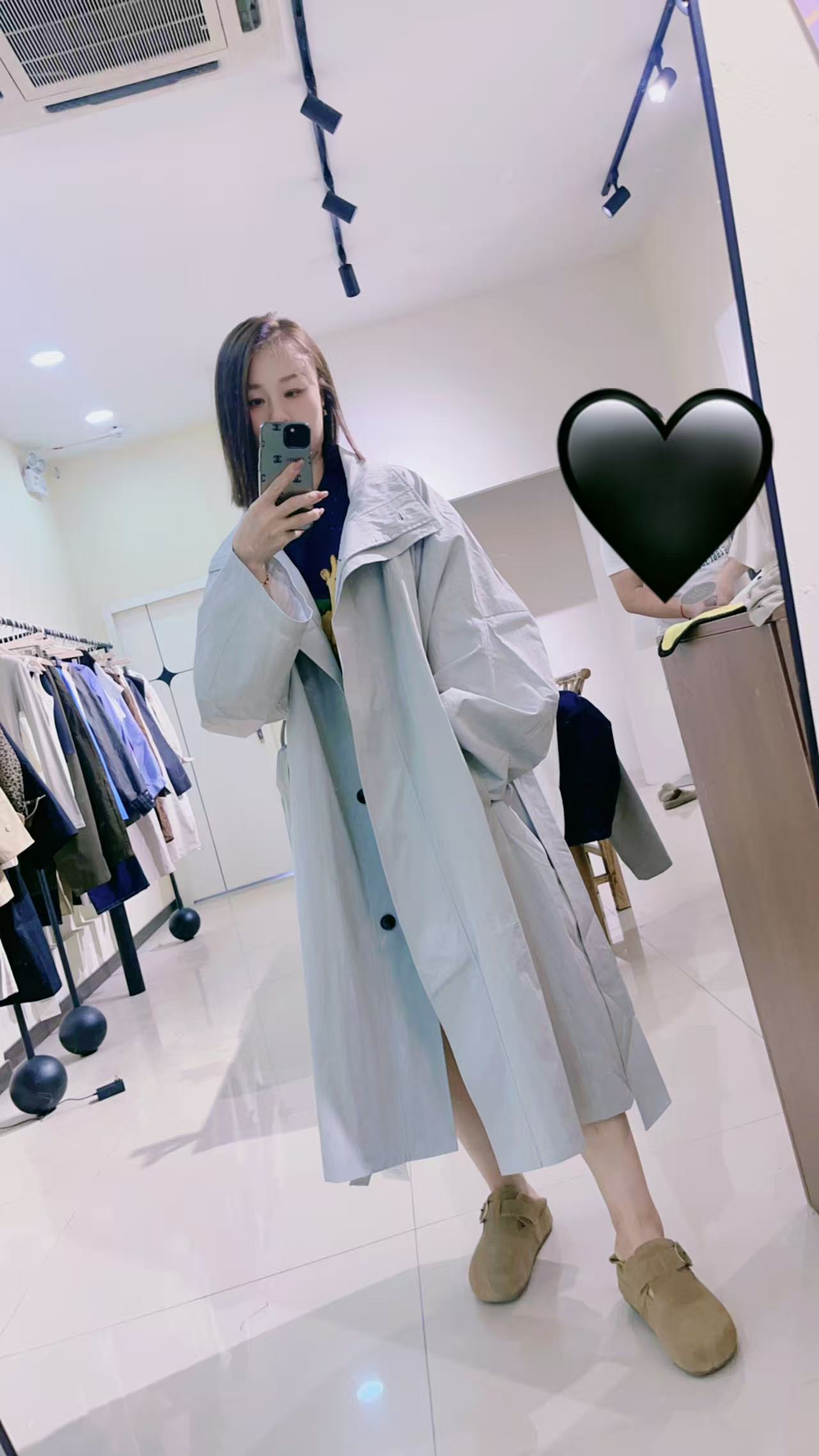 长款宽松型常规女风衣韩版百搭大衣休闲