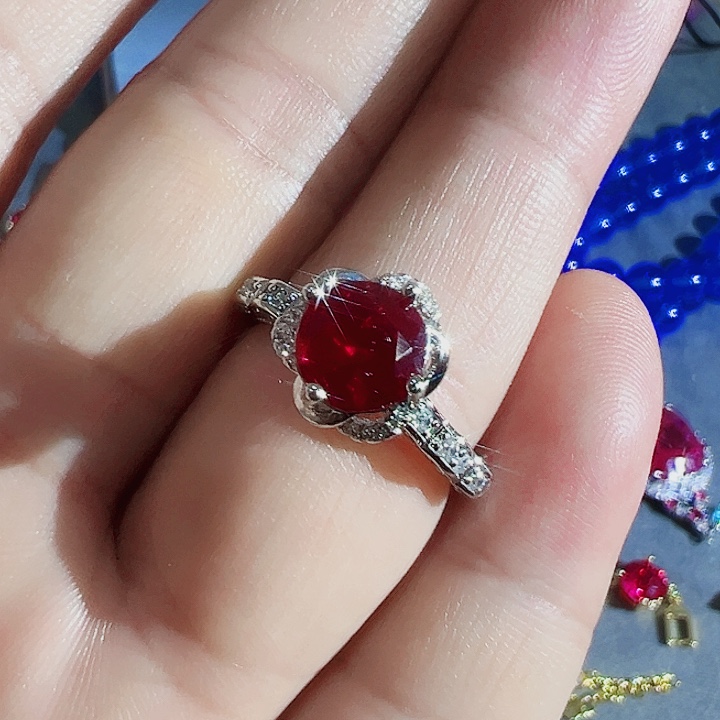 非金属红色蓝色满钻镶嵌