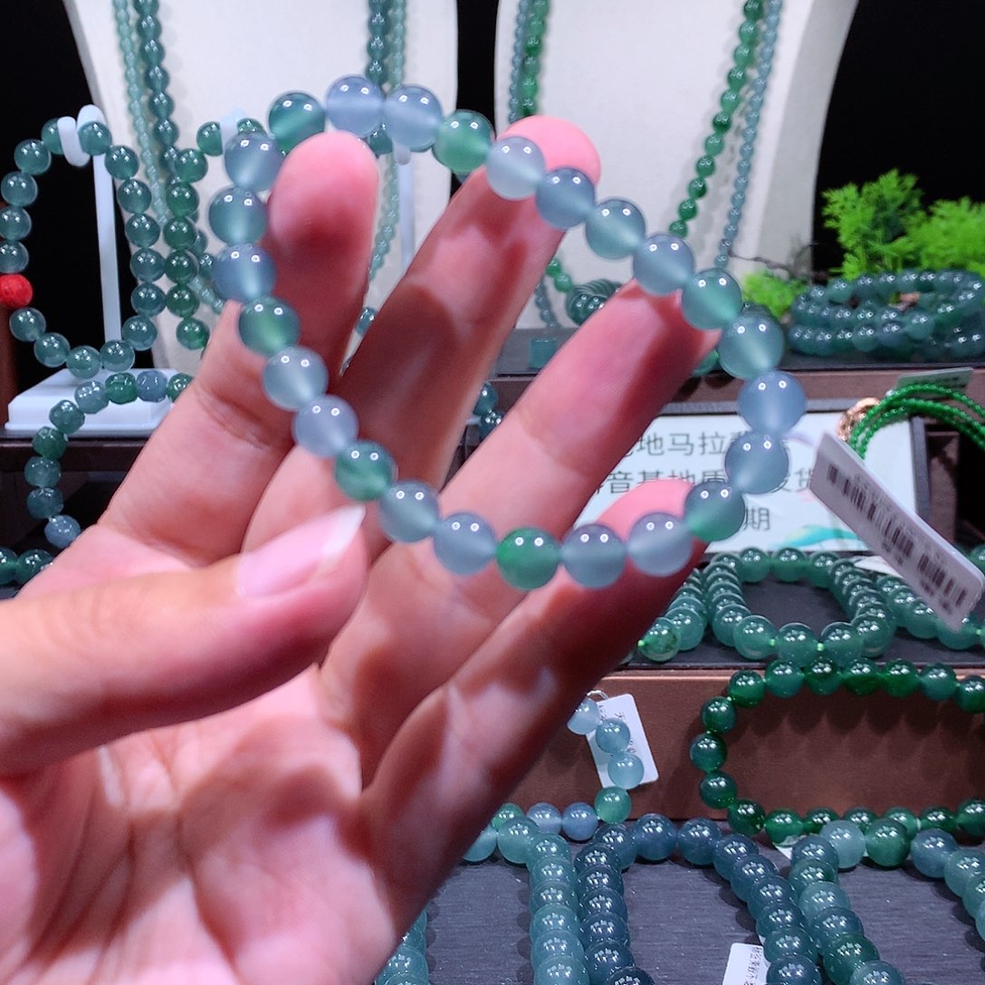 翡翠未镶嵌手链天然a货翡翠手串8