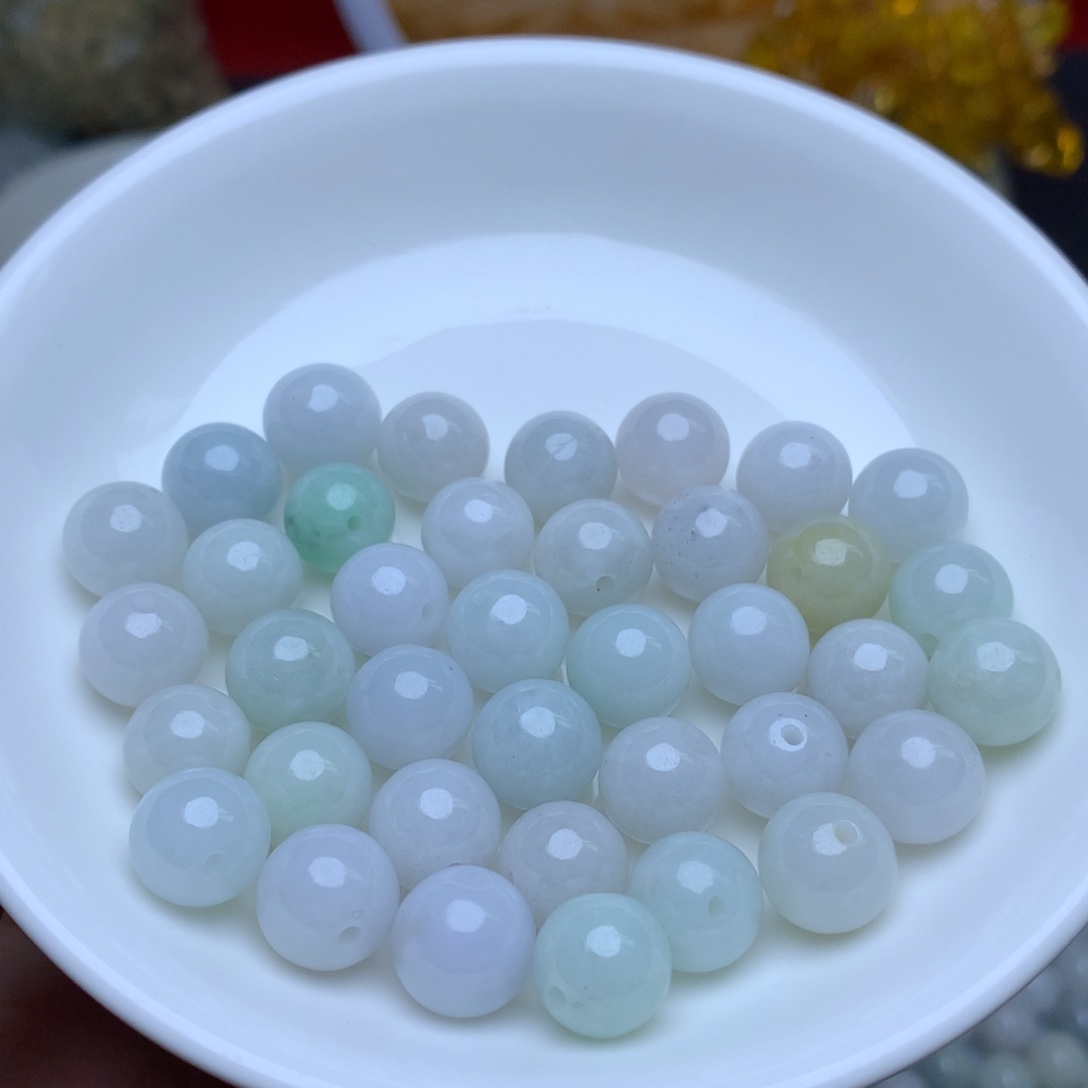 【闪购商品】翡翠手链未镶嵌卡10冰绿白20个