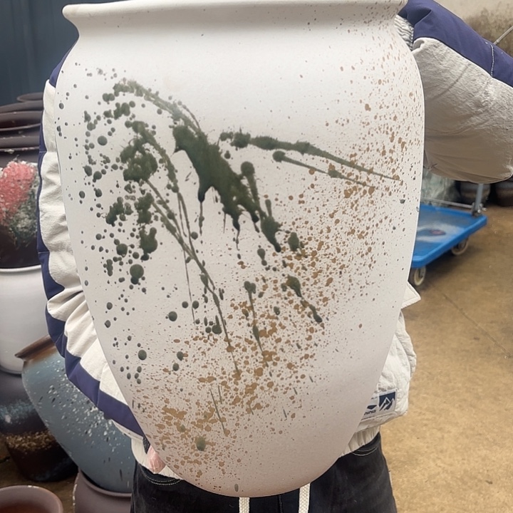 红陶白泼墨口径26*41