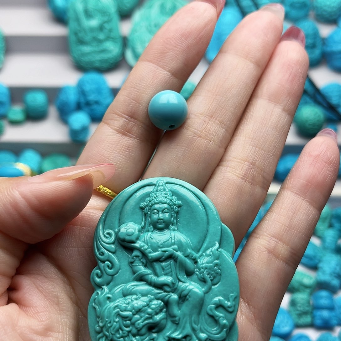 N***0绿松石未镶嵌天然原矿雕刻绿松石