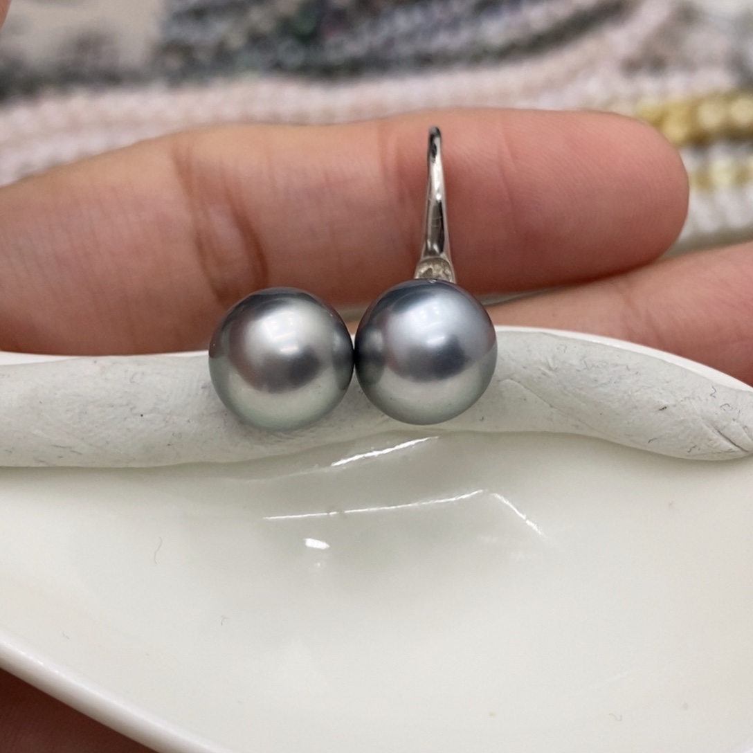 海水珍珠裸珠未镶嵌大溪地铂金灰10-11不含配件