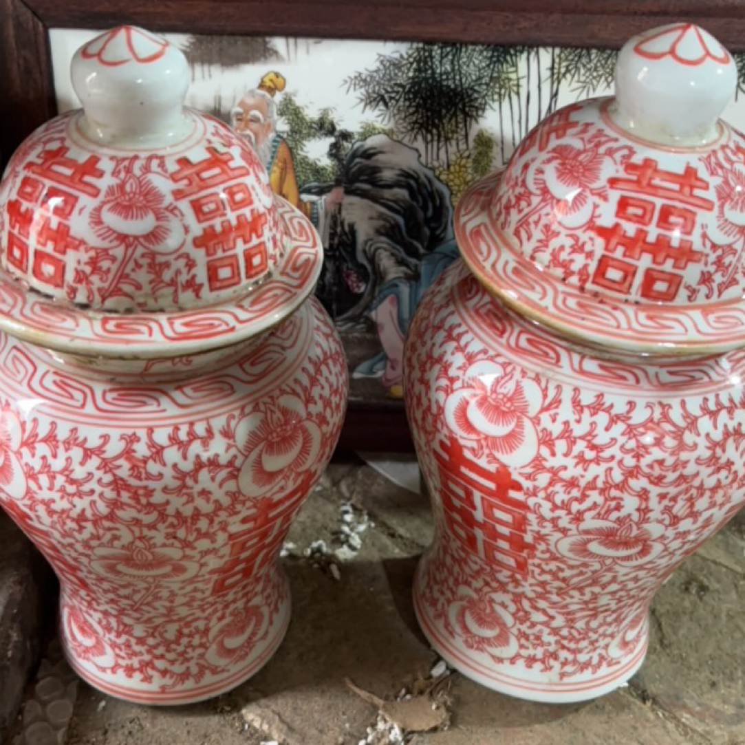 高端大气红喜字将军罐