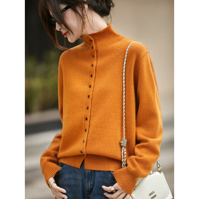 秋冬衫打底加厚多扣开衫女士100分羊毛衫njr-2126