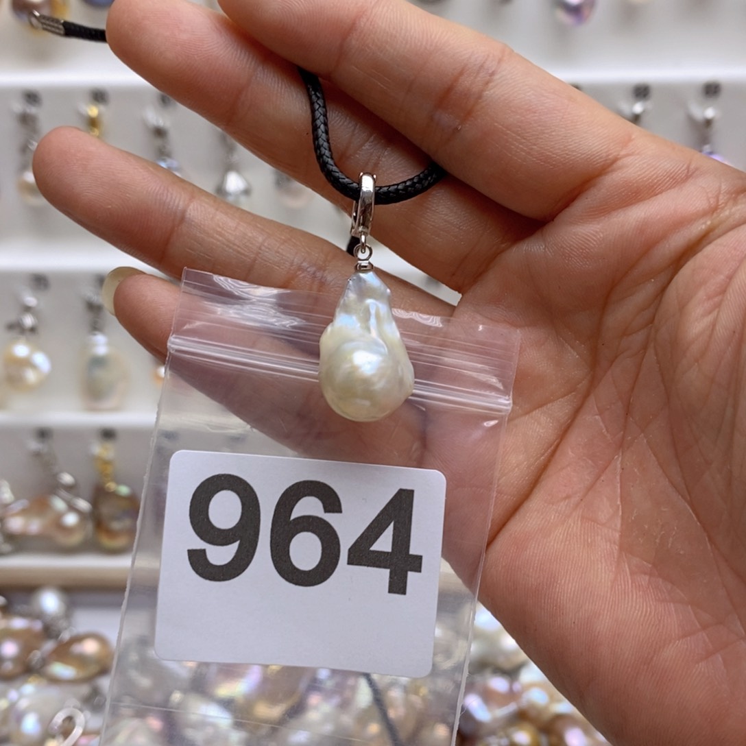 淡水珍珠颈饰银S925镶嵌964