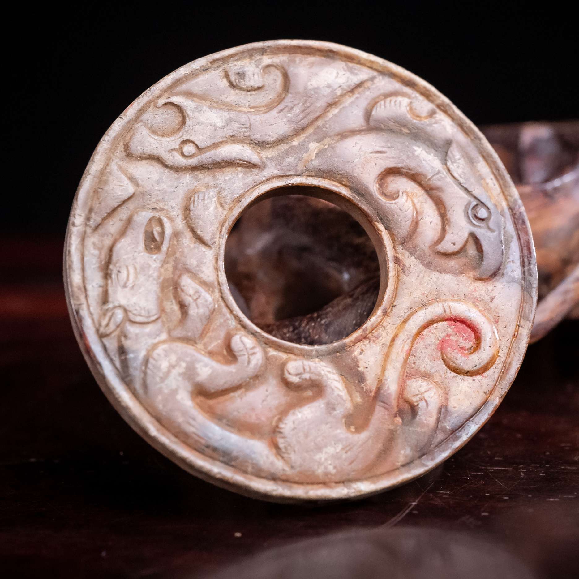 1632明代和田玉龙纹玉璧2311