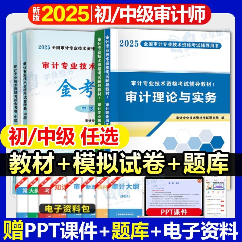 审计师中级教材2025年初级审计师考试用书历年真题库模拟习题集