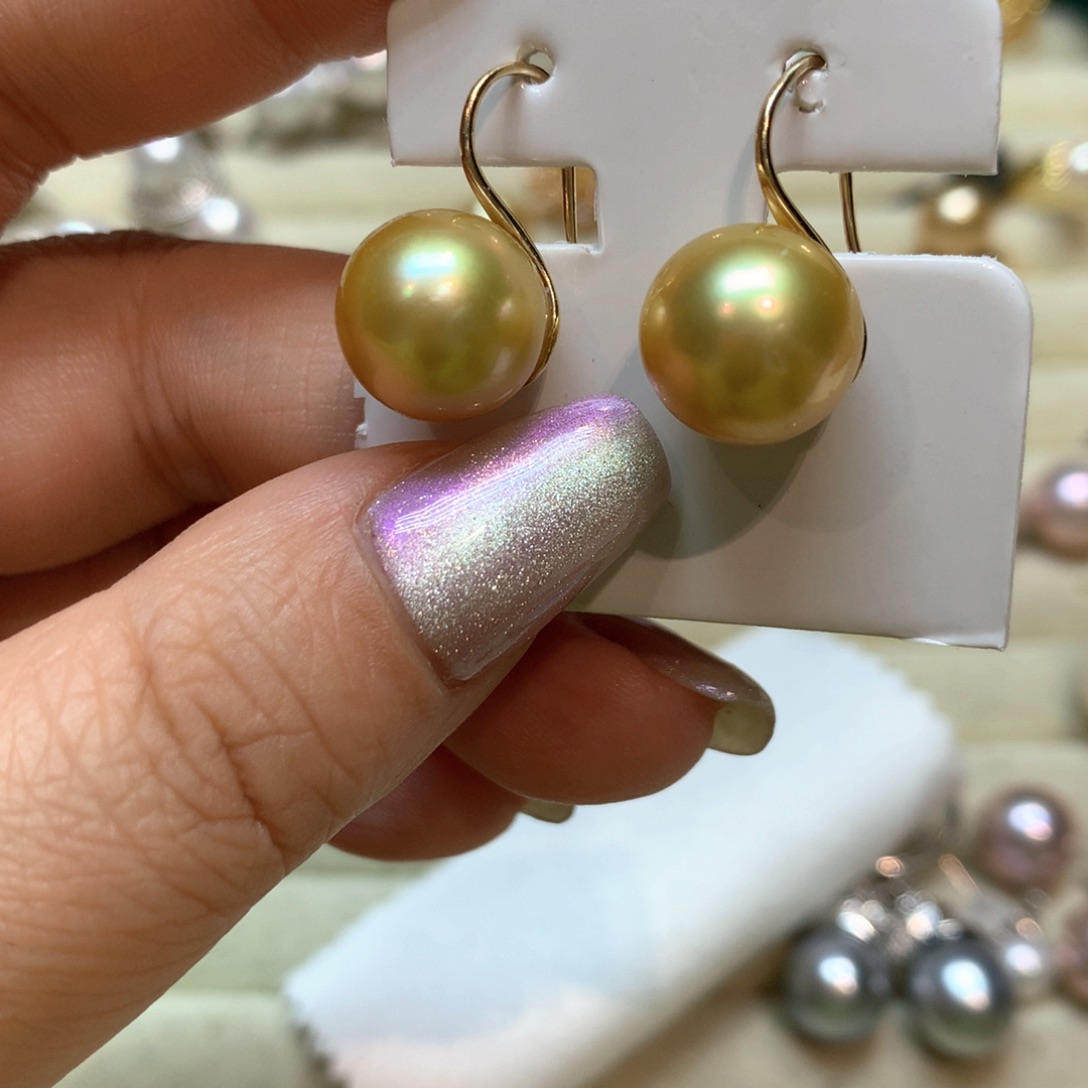 海水珍珠耳饰14K金镶嵌