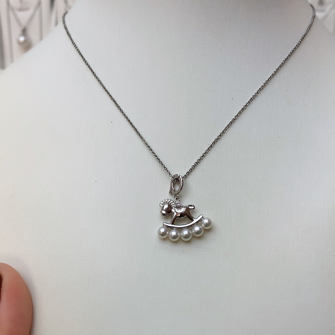 吊坠(不含链)银S925镶嵌淡水珍珠