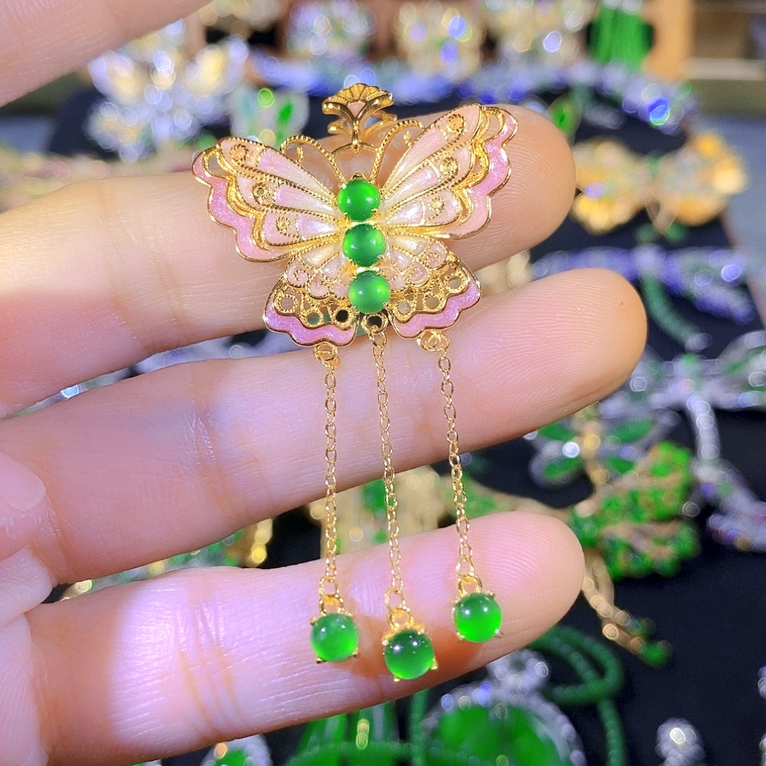 吊坠(不含链)银S925镶嵌翡翠