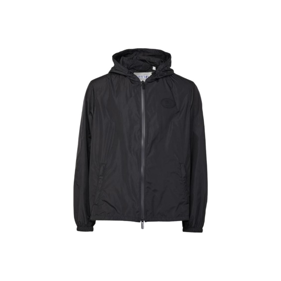 未使用 BURBERRY/博柏利 男士男款时尚户外休闲黑色连帽外套夹克
