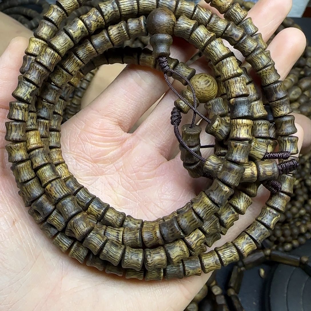 沉香沉香碎屑+999分沉金沙叶竹节珠多圈16克加多样性发一