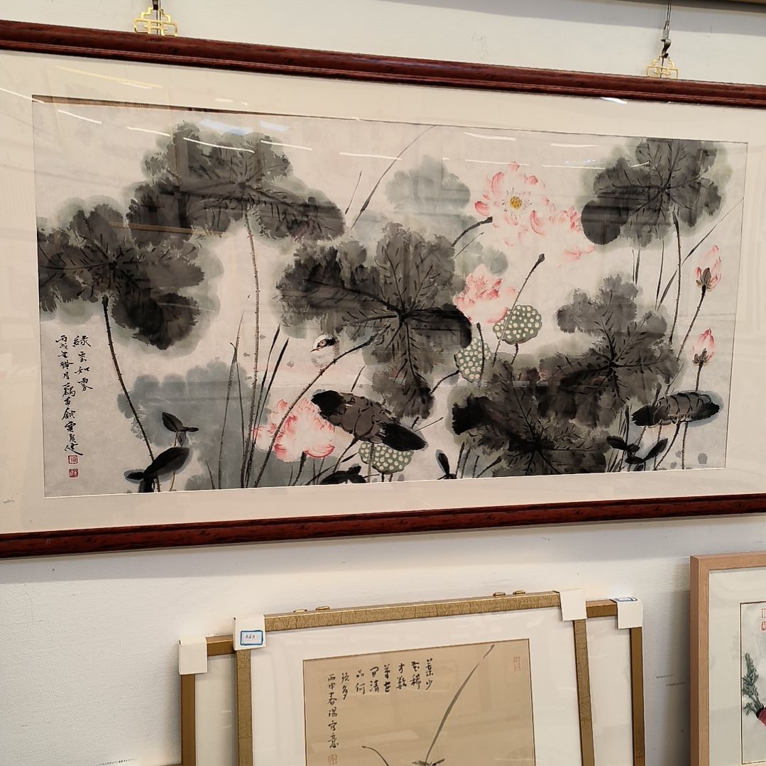 国画8平尺带框发作品