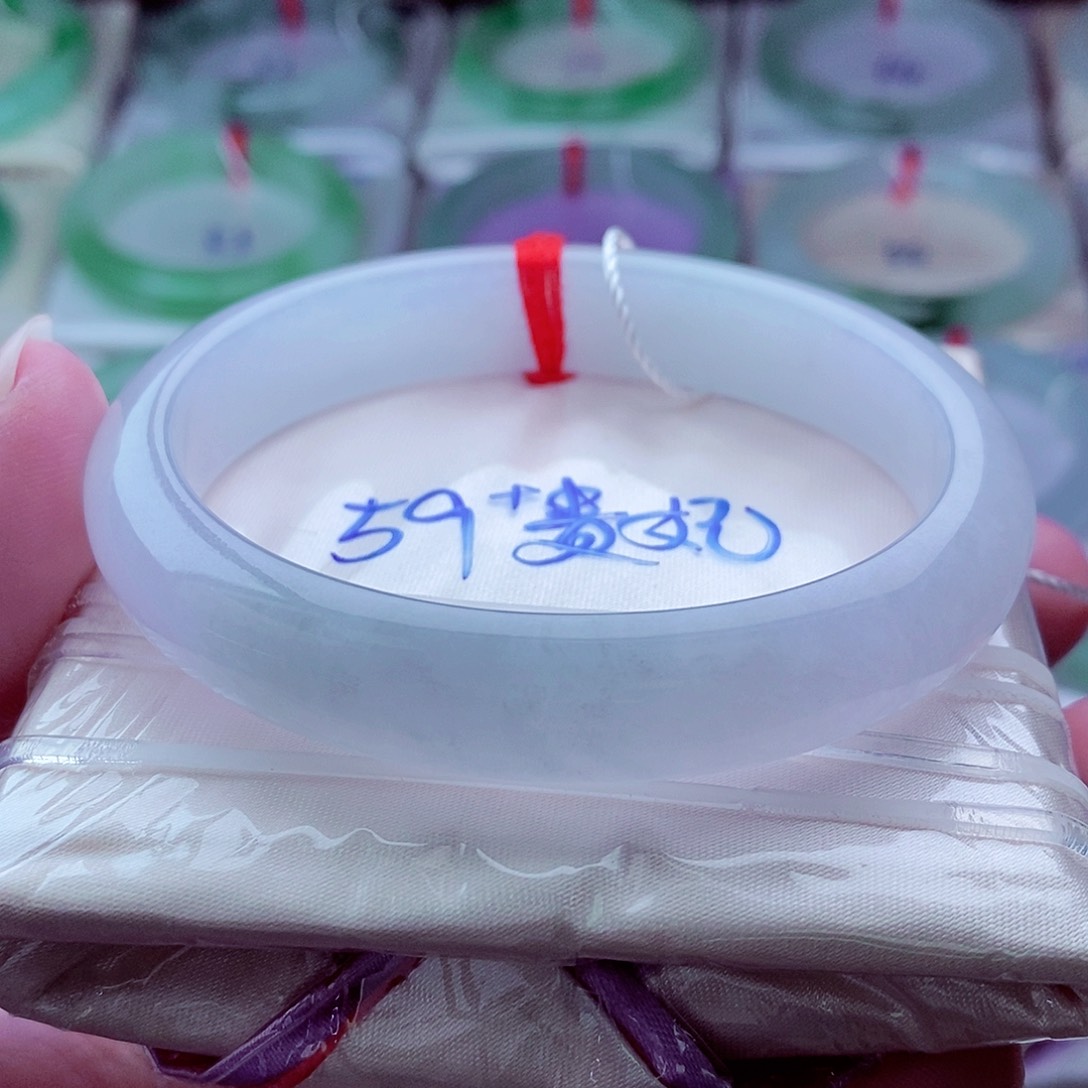 翡翠未镶嵌手镯301冰清玉洁白月光大贵妃冰润起胶