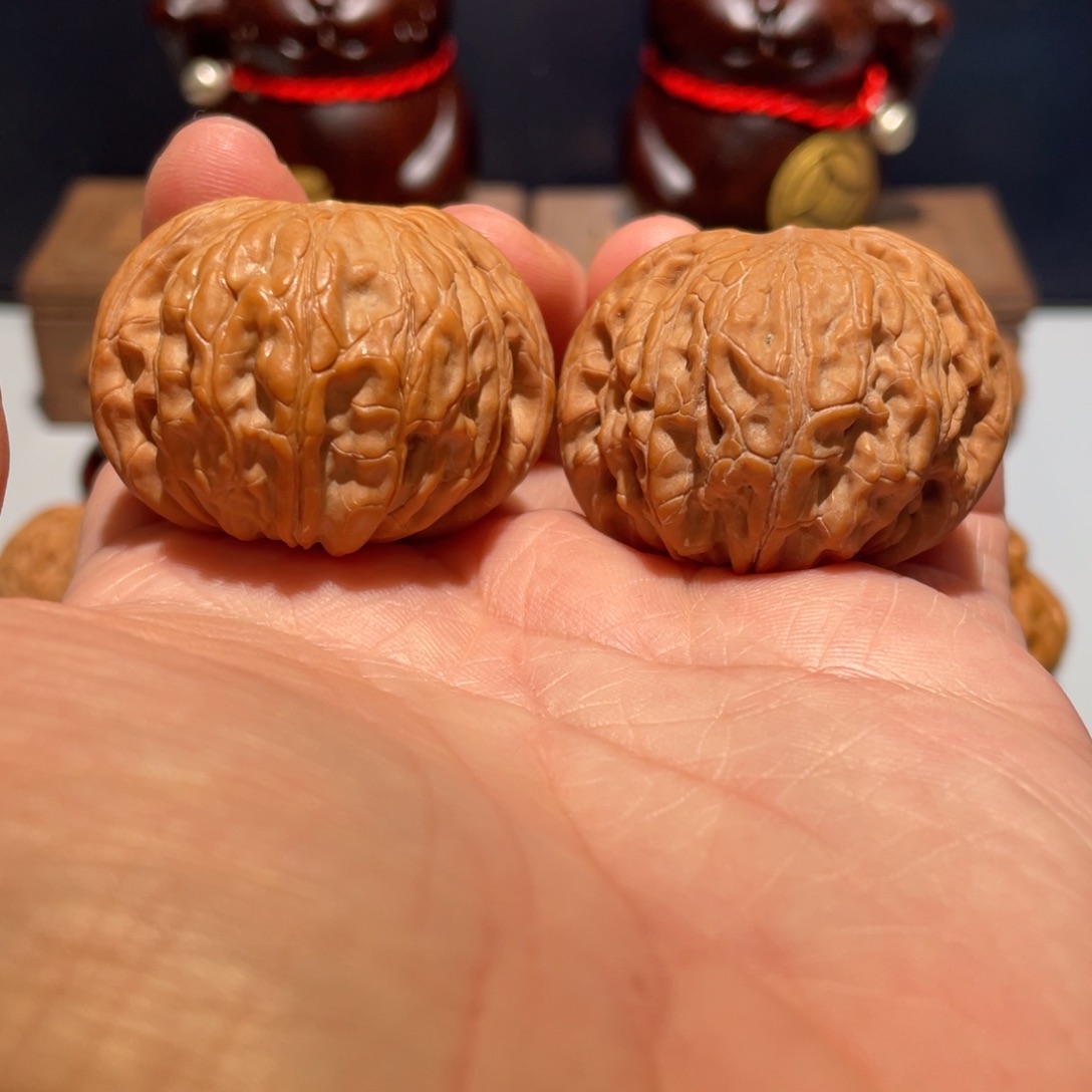 文玩核桃把件磨盘41全品