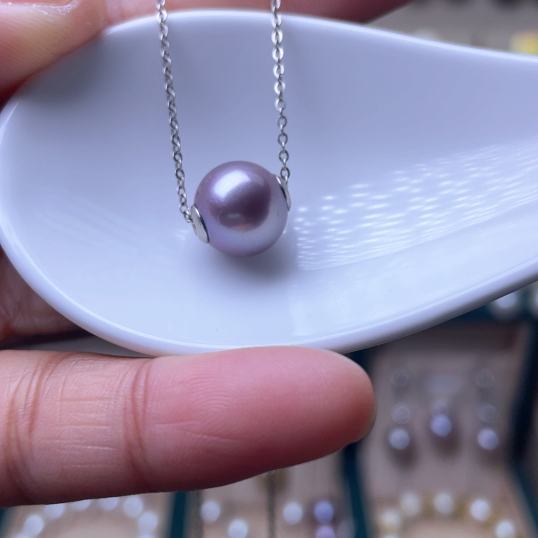 淡水珍珠吊坠银S925镶嵌