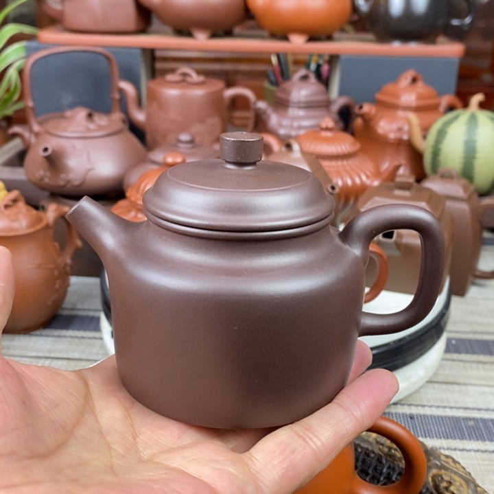 紫砂茶壶高德钟220cc原矿老紫泥