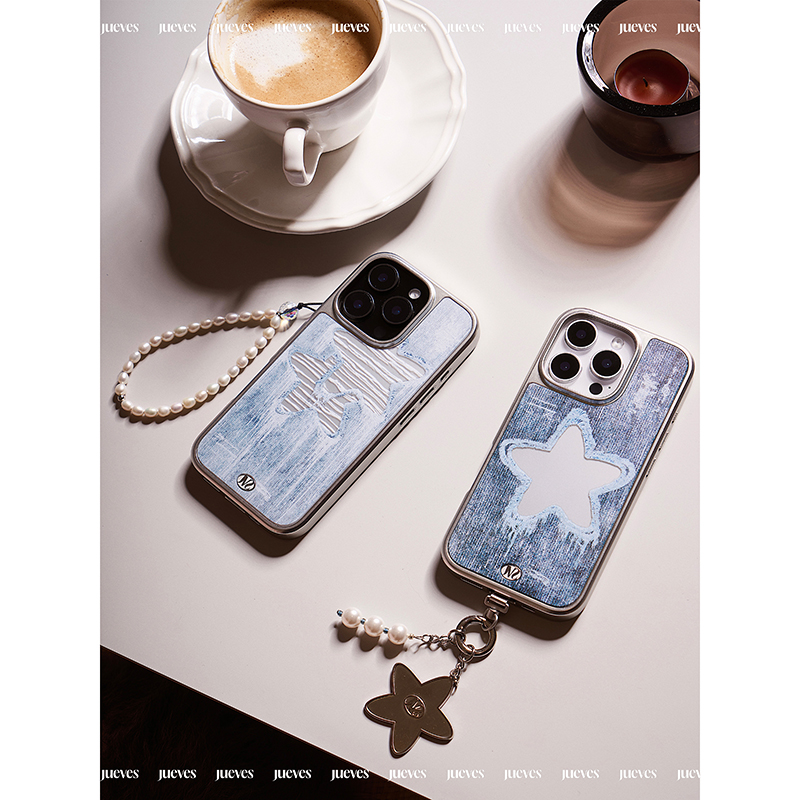 JUEVES星期四牛仔流苏星星iphone16promax手机壳苹果17pro软壳