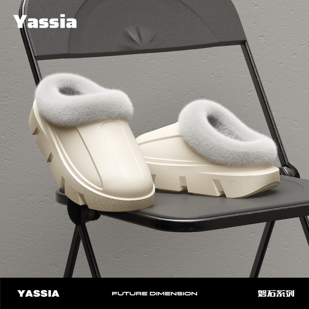 亚束磐石棉拖鞋女冬季加绒厚底情侣防滑防水男士外穿