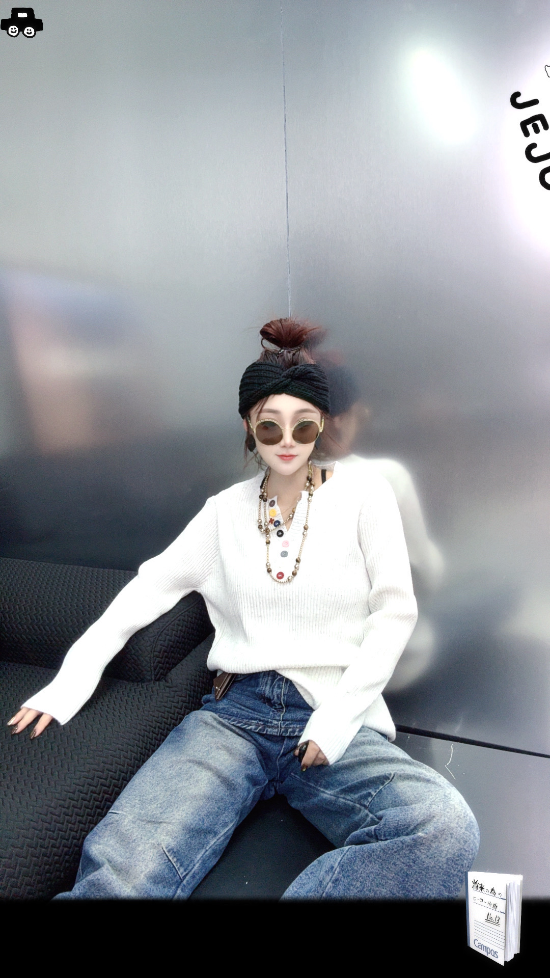 「彤彤」雪花糖果扣加厚针织衫11320