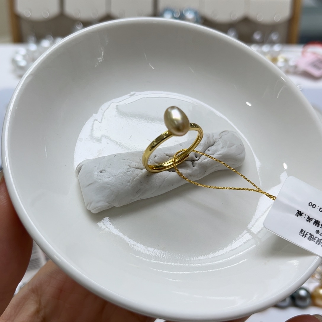 戒指银S925镶嵌海水珍珠
