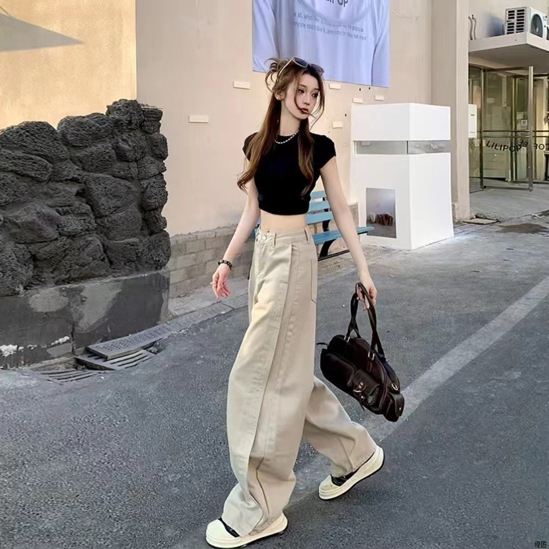 (高A)柠檬2025 新款牛仔裤阔腿裤女