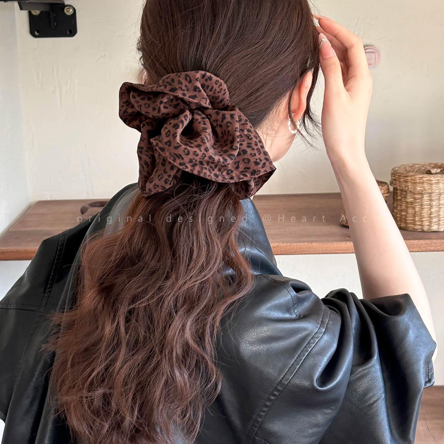 复古豹纹大肠发圈女2025新款洋气扎马尾皮筋发绳高级感发饰品头绳