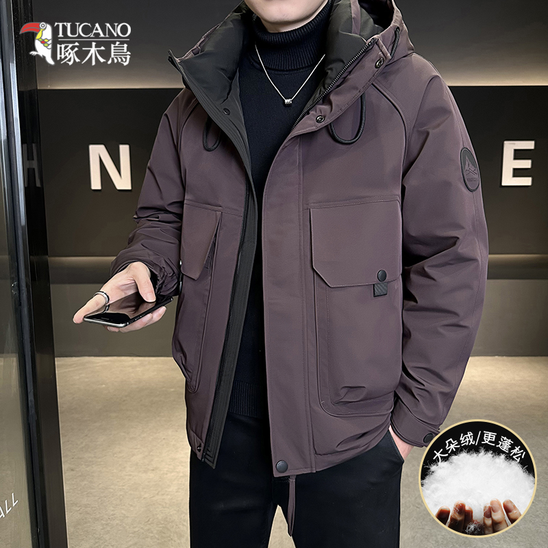 TUCANO/啄木鳥冬季潮流工装连帽羽绒服男士加厚保暖鸭绒外套2326
