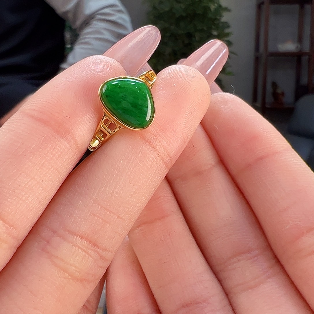 翡翠戒指银S925镶嵌戒指13