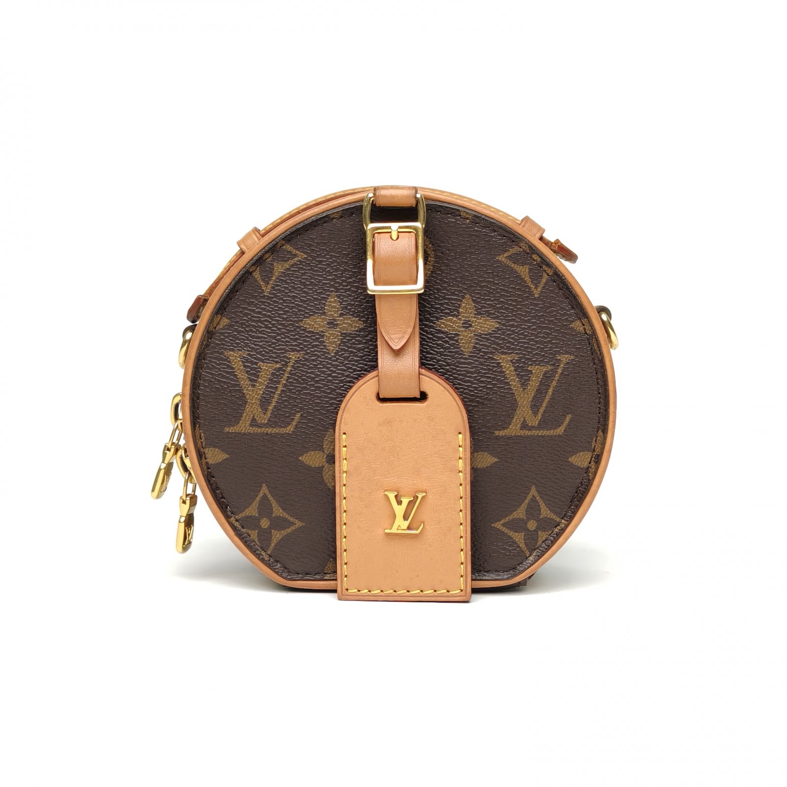 95新 LouisVuitton/路易威登 【攀攀】硬圆饼 Mini 13 老花 PVC 
