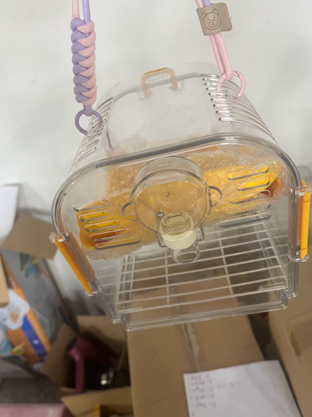 小型透明外出笼鹦鹉外出笼黄色