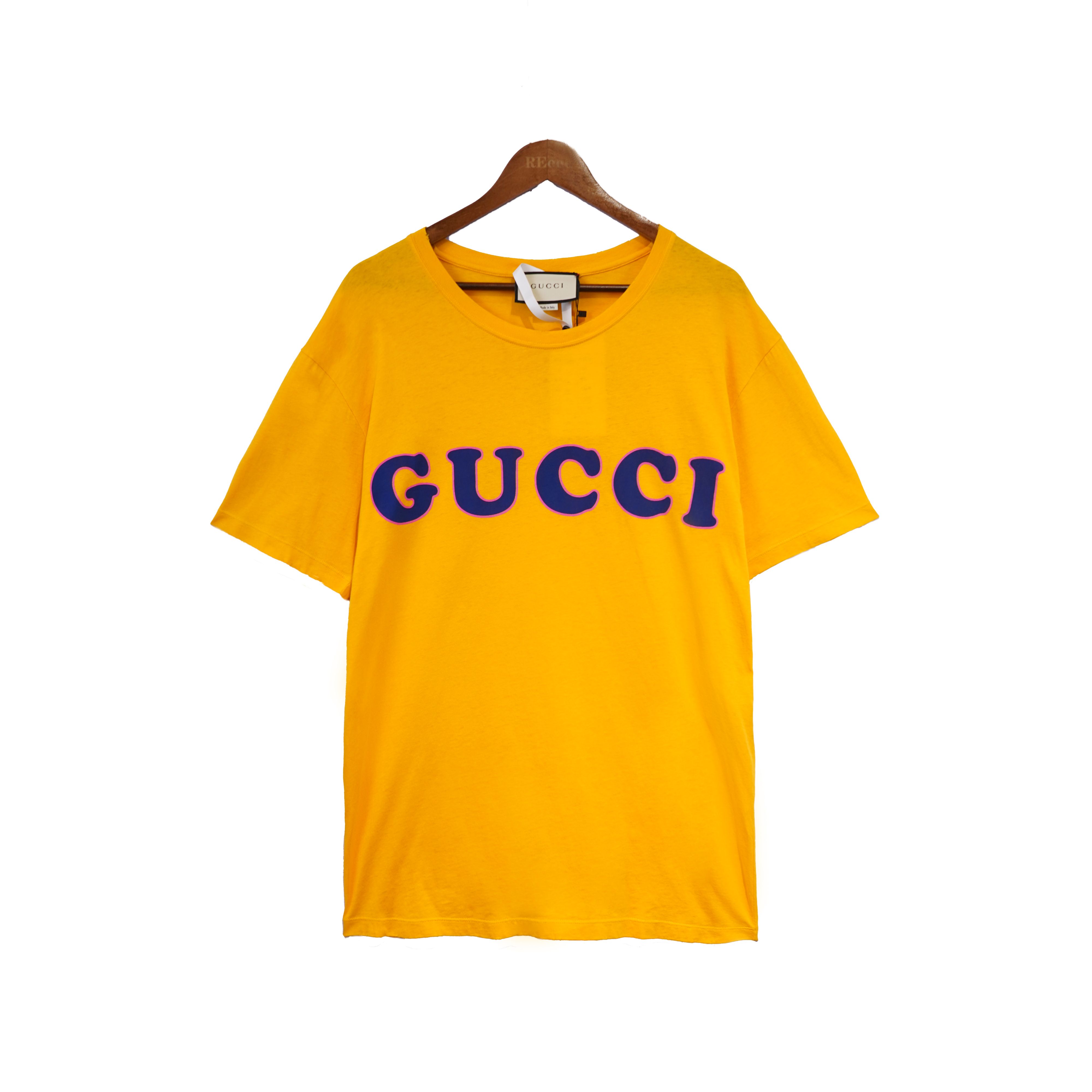 99新 GUCCI/古驰 012900  logo图案印花短袖T恤  M码