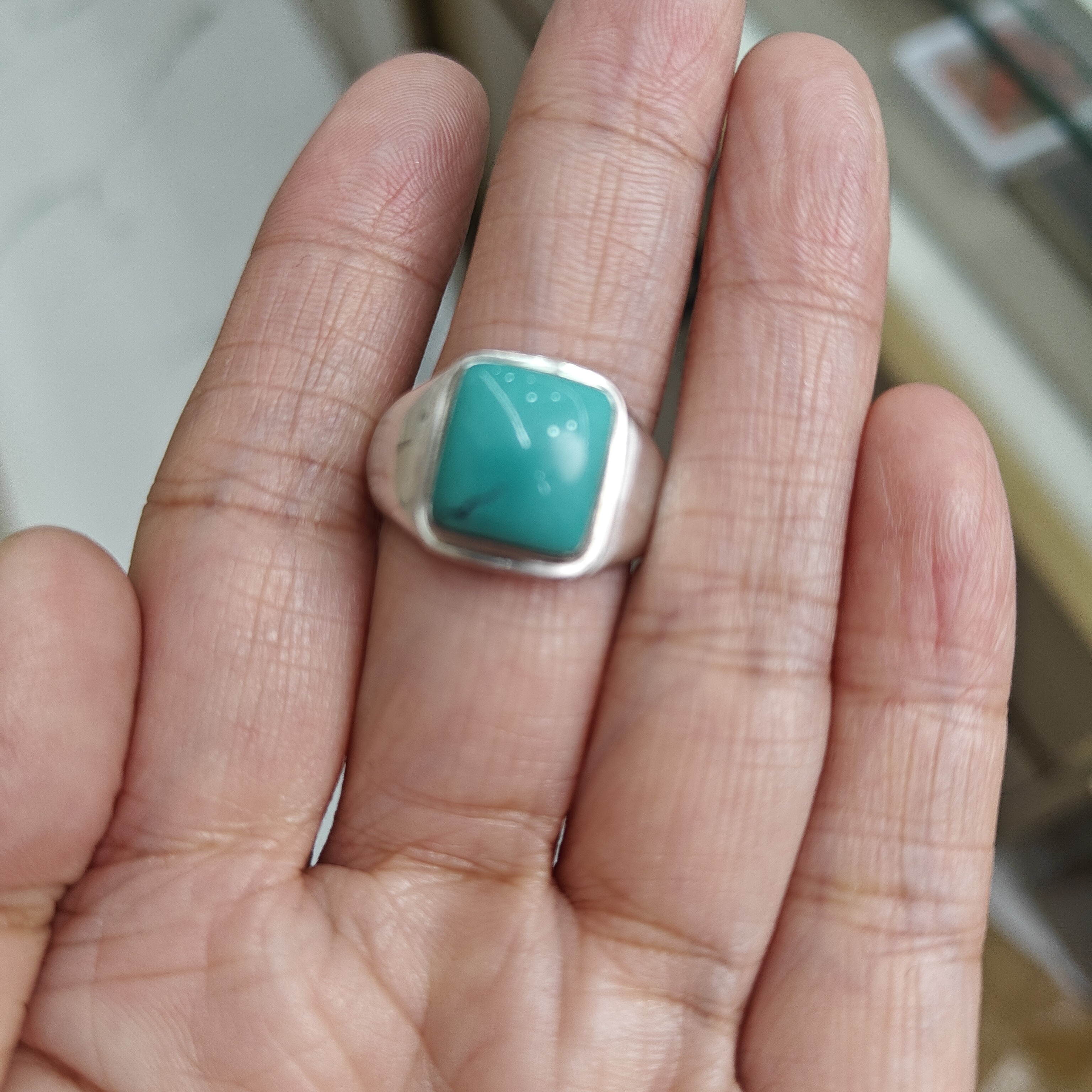 足银镶嵌松石戒指