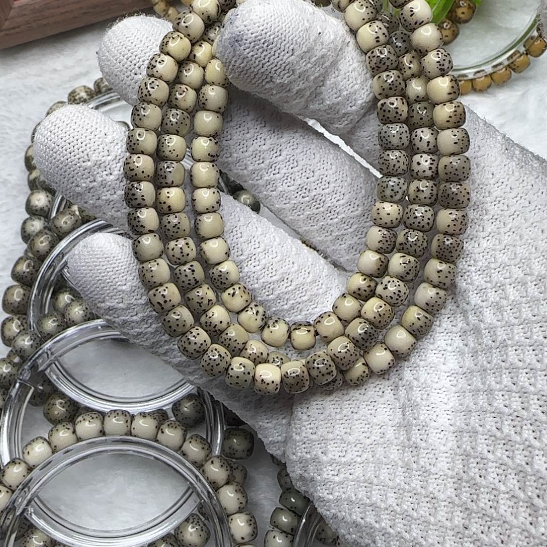 D***X手串星月菩提108半壁留白河豚全石玉料