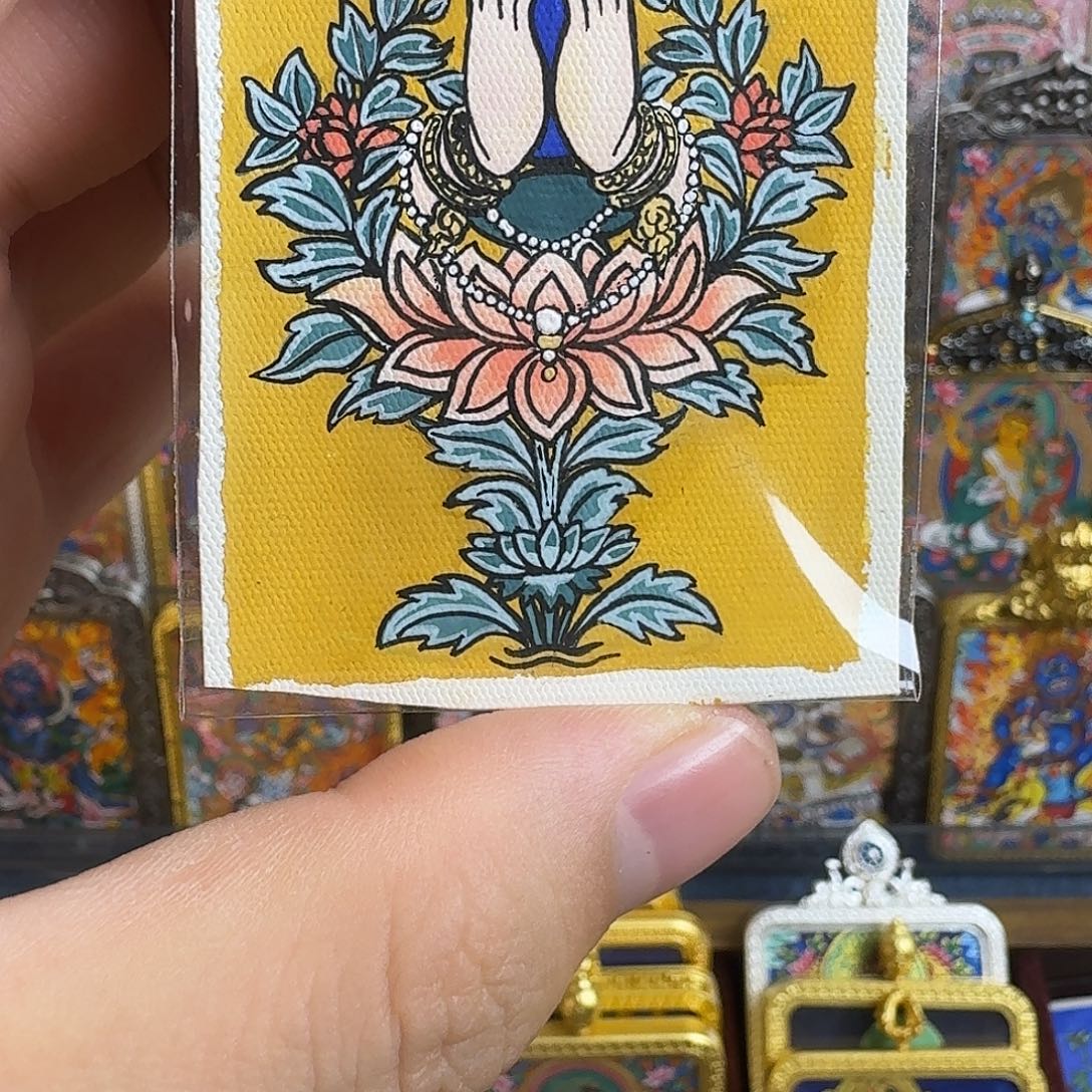 吊坠纯手绘佛手背卡