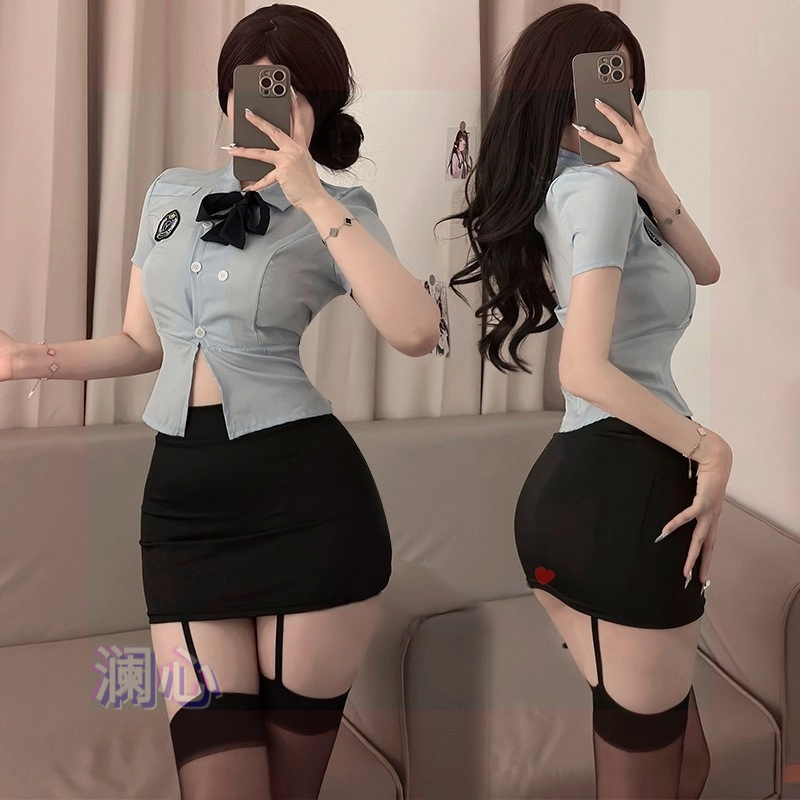 套装显瘦辣妹纯欲演出服修身jk学院风包臀裙空姐女装欧美气质性感