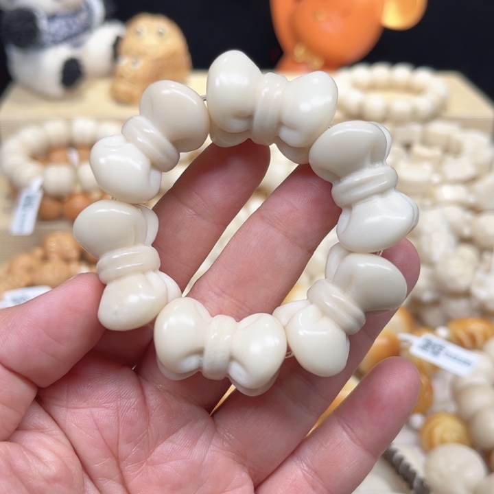 菩提根/象牙果手串蝴蝶结手捻微瑕1-26-49