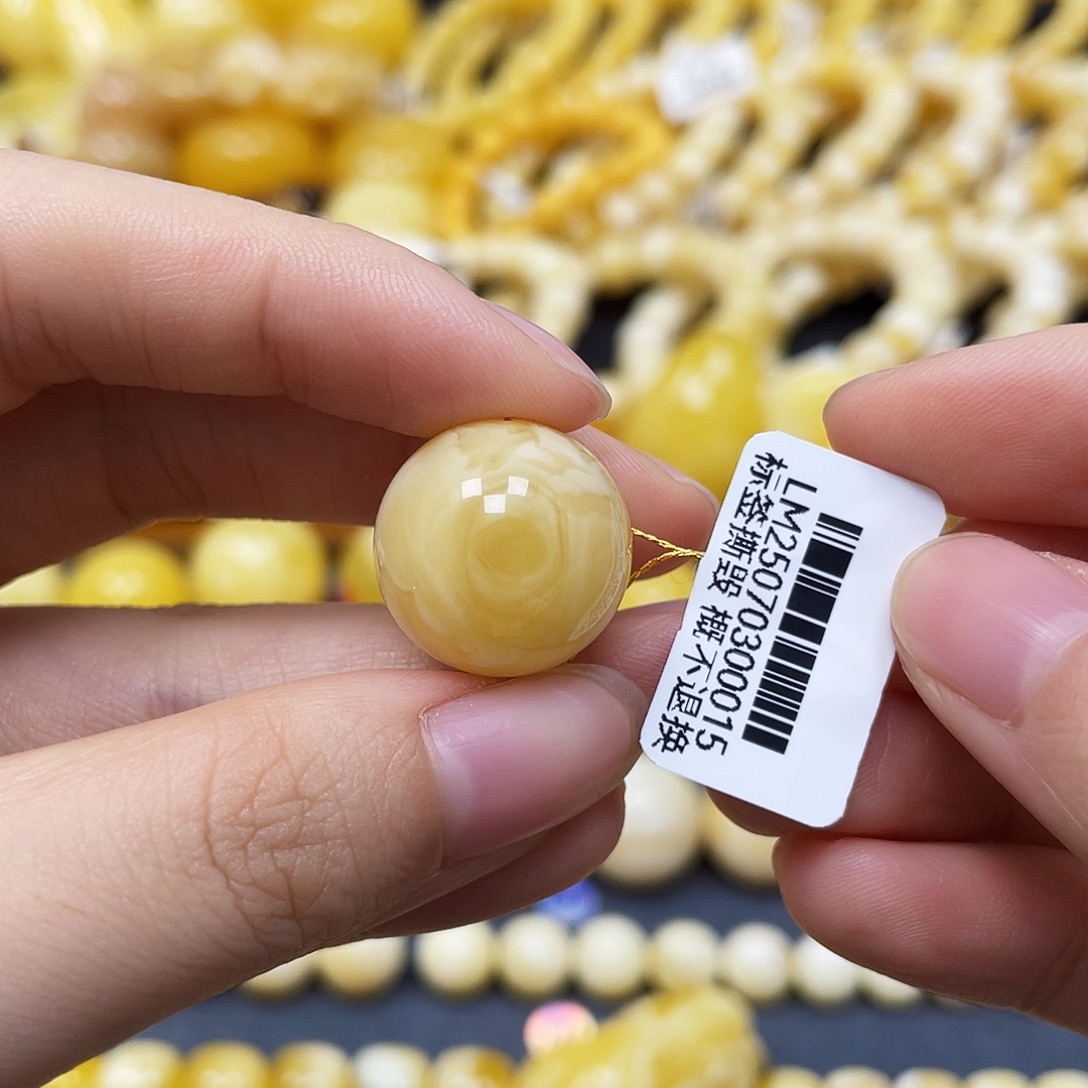 未镶嵌蜜蜡裸石圆珠17.8mm