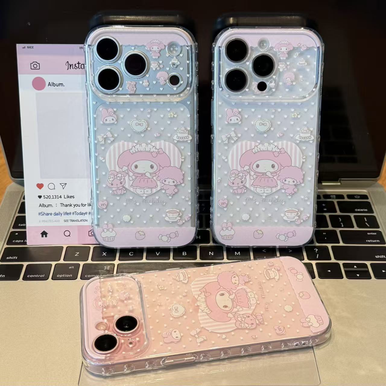 雅天立少女心波点美乐蒂适用苹果17手机壳华为P80软vivo小米oppo