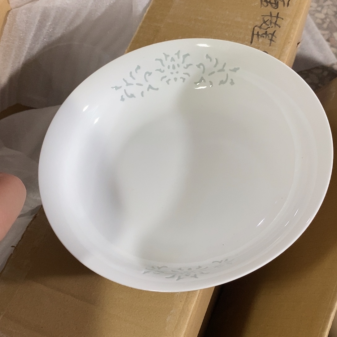 陶摆件8寸高温玲珑瓷盘2支