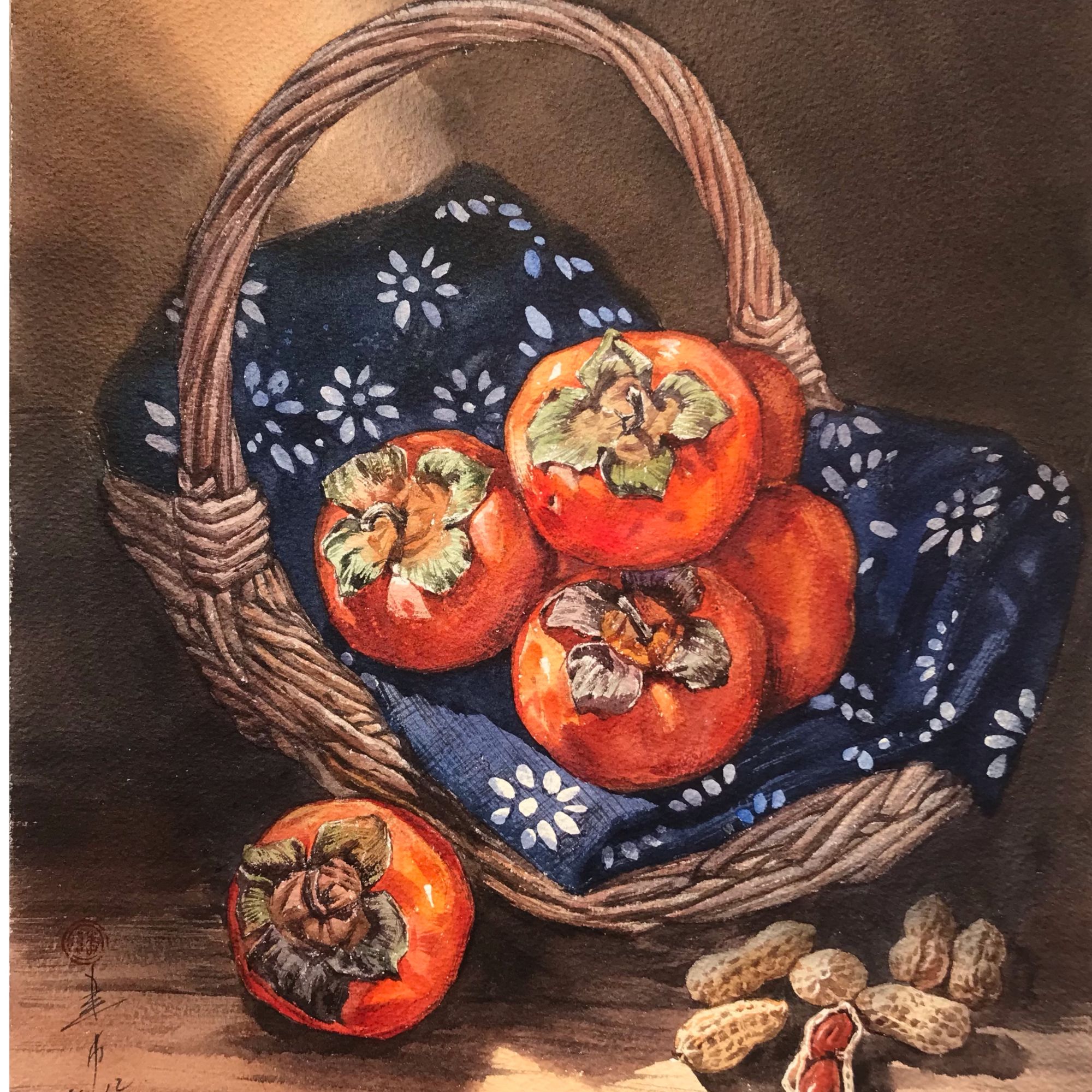 创意水彩现代挂墙装饰性画作潘建中《好事发生》29X39cm